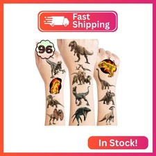 96PCS Dinosaur 3D Pre-Cut Temporary Tattoos - Stickers for Birthday Party Suppli