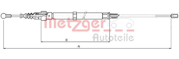 Metzger Autoteile Seilzug, Feststellbremse 10.7508 FüR Audi Seat Skoda VW-image