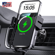 Wireless Car Charger Auto-Clamping Air Vent Car Mount 15W Fast Charging