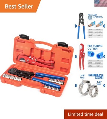 Professional PEX Clamp Tool Kit - Quick Cinch & Removal for All Installations