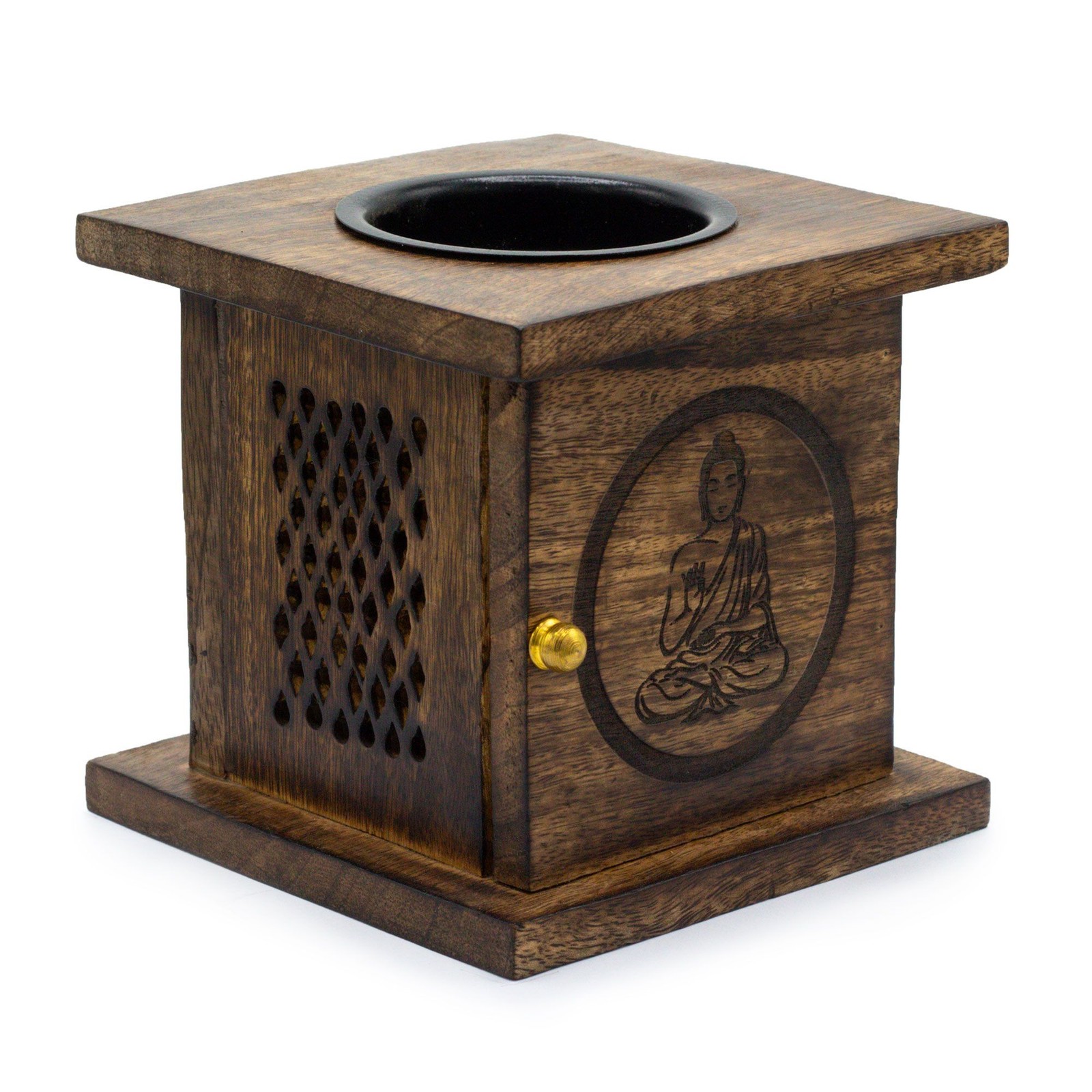 Mango wood Box Scented Oil Fragrance Incense Burner - Buddha Design UK STOCK