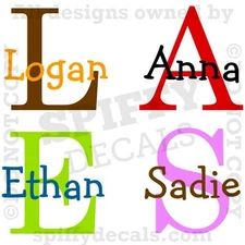 MONOGRAM Personalized NAME Vinyl Wall Decal Sticker Nursery Boy Girl Bedroom