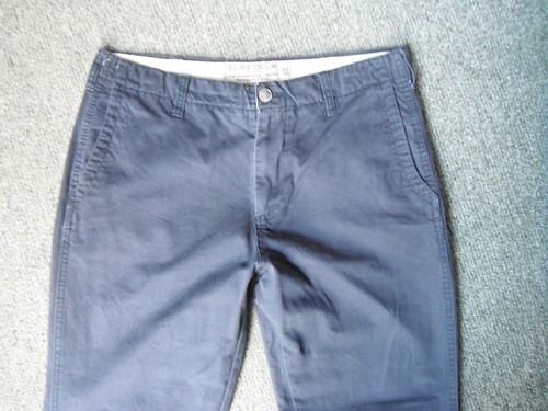Easy Essential Chino Straight Jeans Waist 32" Leg 30" Faded Dark Blue Mens Jeans - Picture 2 of 4