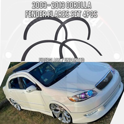 2003-2013 corolla fender flares set (4 sides) fiberglass by king fiber design