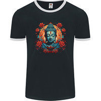 Buddha With Lotus Flowers Mens Ringer T-Shirt FotL