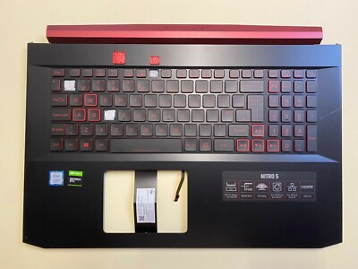 Acer Aspire Nitro 5 AN517-51 UK-Tastatur schwarz Hintergrundbeleuchtung - 1 Taste + Scharniere + Gummi