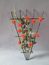 Climbing Vine Roses Solid Brass Black Trellis Artisan Dollhouse Miniature 1/12