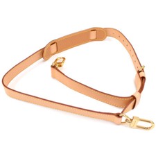 LOUIS VUITTON Keepall Bandouliere Shoulder Strap Tanned Leather Beige Gold Auth