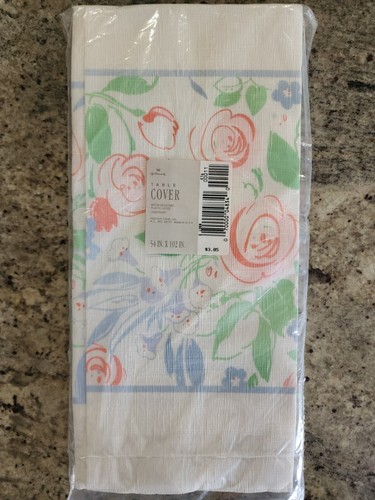 VTG Hallmark Table Cover New Floral Plastic Water Resistant 54x102in - Picture 1 of 4