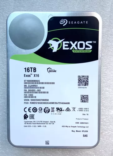 NEU Seagate ST16000NM002G SAS Exos X16 512e 16TB 3.5 Enterprise 12Gbs Festplatte - Bild 1 von 4