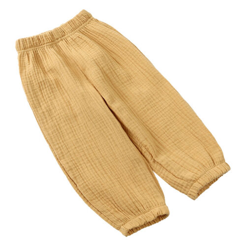 Boys Girls Cotton Linen Pants Casual Beach Bloomers Toddler Kids Loose Trousers - Picture 56 of 81