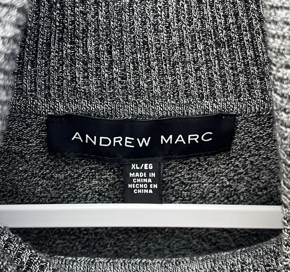 Suéter Andrew Marc Manga Larga Tejido Acanalado Cuello Alto Mujer Talla XL Gris Foto 3 de 4