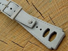 Unused Gray Rubber Vintage Watch Band w Gray Buckle Mens 19mm 3/4" Straight NOS