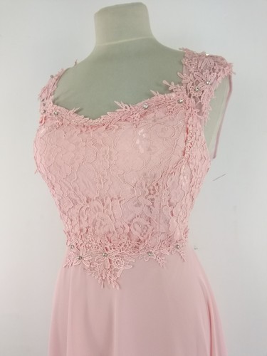 Abito Corto Donna Vestito Rosa Elegante Cerimonia Merletto Pizzo made in  italy | eBay