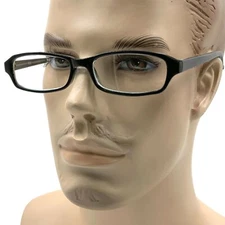 Smart Fake Glasses Nerd Rectangle Classic Thick Black Frame Clear Lens Costume