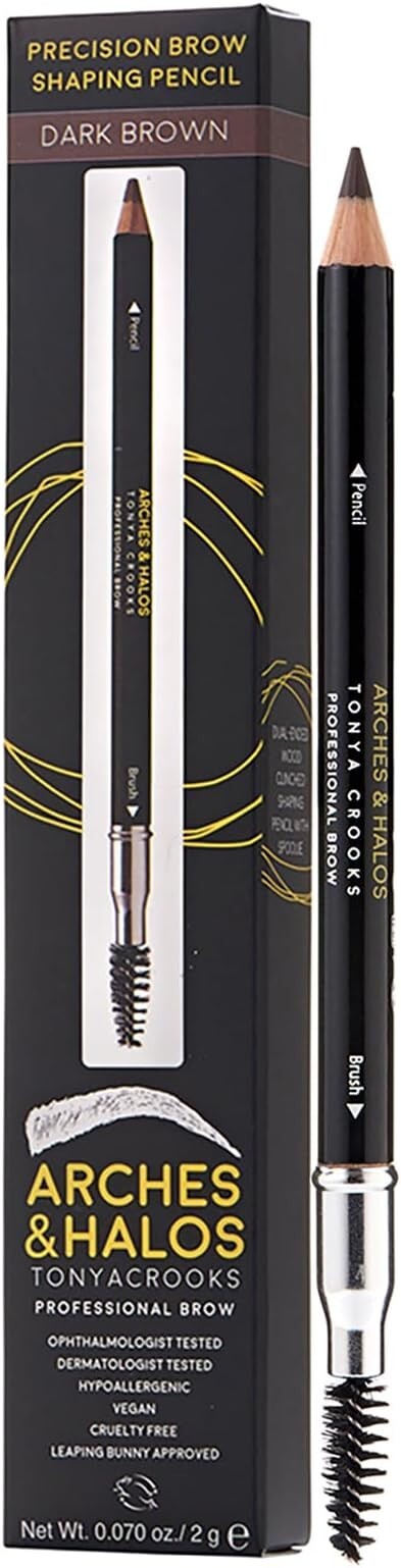 Arches & Halos Precision Brow Shaping Pencil - DARK BROWN - Double Sided