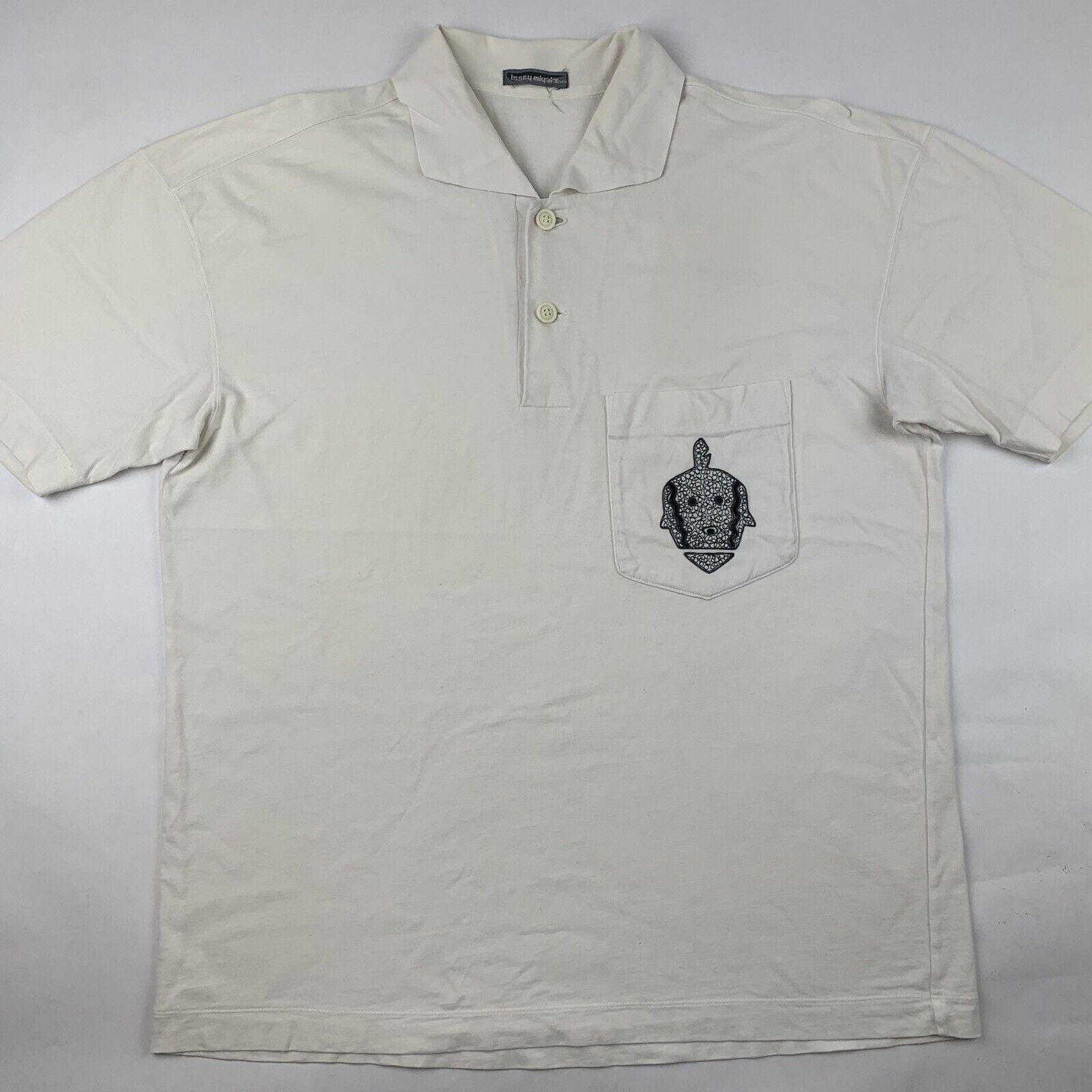 Vintage 90s ISSEY MIYAKE Embroidered Pocket Polo … - image 2