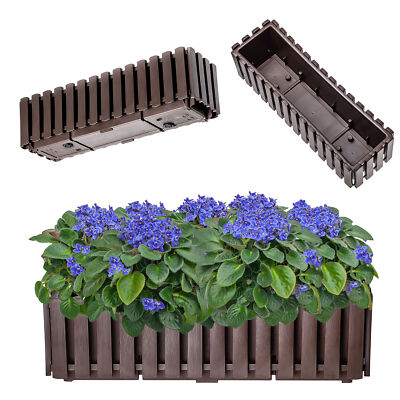 KADAX Blumenkasten, Balkontopf in 2 Größen Blumentopf in Latten-Optik 60cm