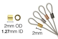 Crimp Tube, Gold Plated 2x2mm Crimping Beads with 1.27mm ID Approximately 400