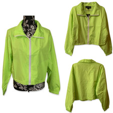 Forever Audrey Zip Collar Long Sleeve Neo Green Windbreaker Juniors(l)(green)