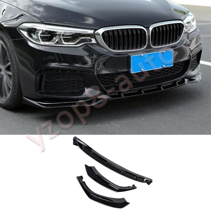For BMW 5 Series 2018-2020 ABS Black Front Bumper Lip Spoiler Bodykit ...