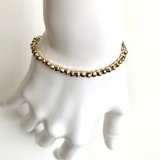 18K Gold-Filled 4mm Laser Cut Beads Bracelet Water Resistant 7  