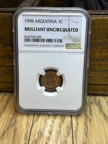 1998 Argentina 1c Brillliant Uncirculated ngc. “TOP POP”