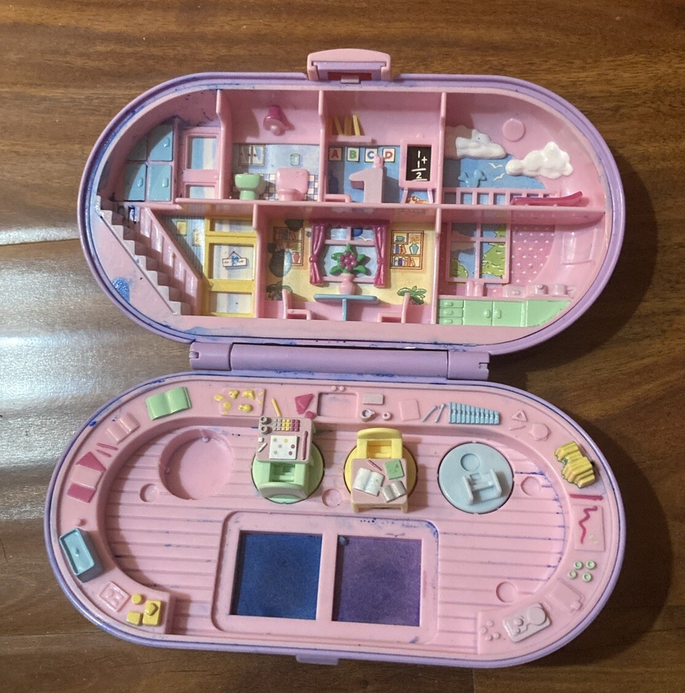 Vintage Polly Pocket  Playset 1992 Stampin School  Stampers Incomplete