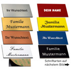 Briefkastenschild Klingelschild Türschild Namensschild selbstklebend mit Gravur