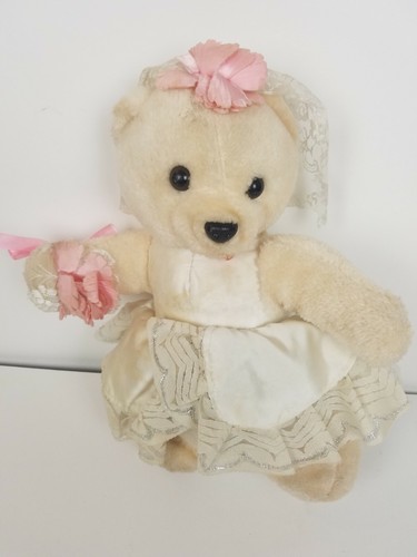 VINTAGE RONI TOY TEDDY BEAR STUFFED ANIMAL PLUSH WEDDING BRIDE - Picture 6 of 12