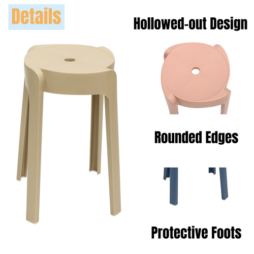 10Pack 18" Stackable PP Barstool Set Dining Table Chair Counter Height Stool - Picture 4 of 21