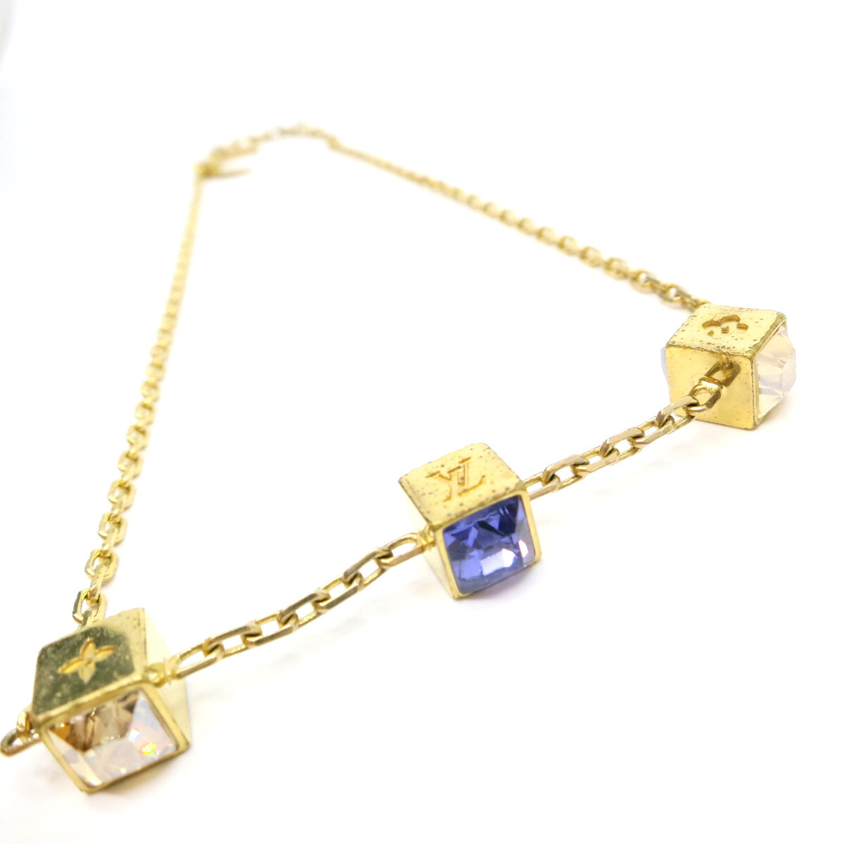 Authentic LOUIS VUITTON Collier Gamble Necklace M65096 Gold Authentic LOUIS VUITTON Collier Gamble Necklace M65096 Gold