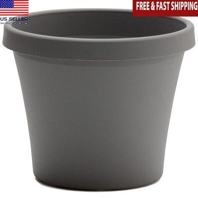 Durable Round Planter W/ Drainage UV Weather Resistant Indoor Outdoor 8 Gallon