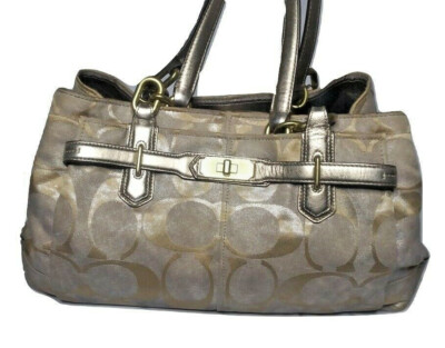 Coach Chelsea Patina Signature Jayden 18687 Gold Khaki