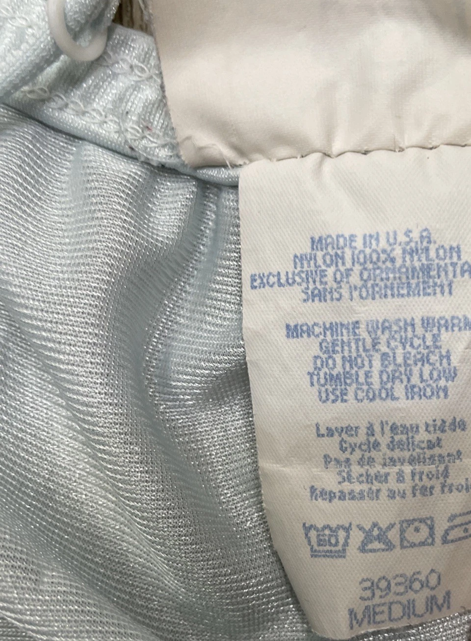 UNDERCOVER Abito da notte vintage sottocoperta nylon slip dress lingerie blu corpetto pizzo taglia M