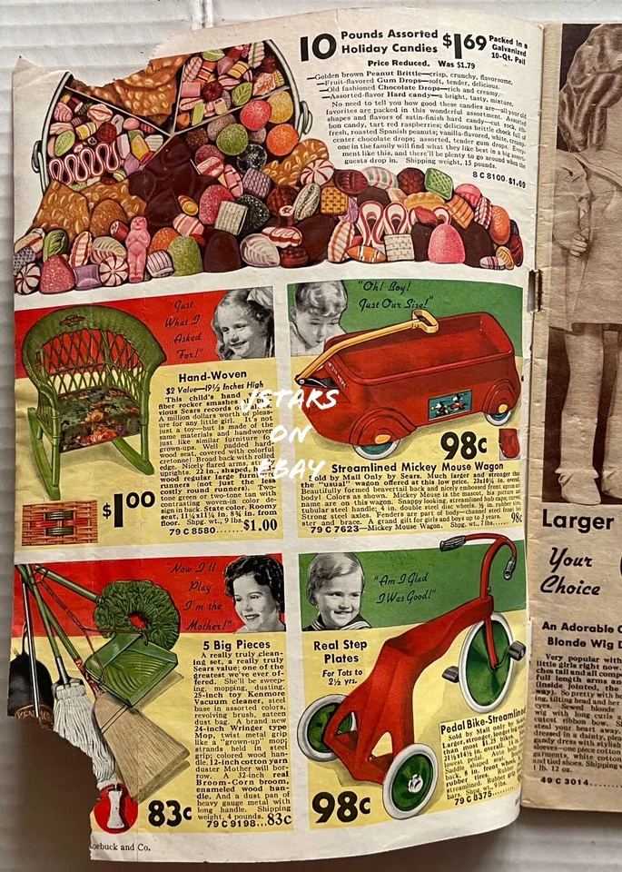1935 SEARS CHRISTMAS BOOK CATALOG SEARS ROEBUCK & COMPANY WISH TOYS VINTAGE - Image 4 of 4
