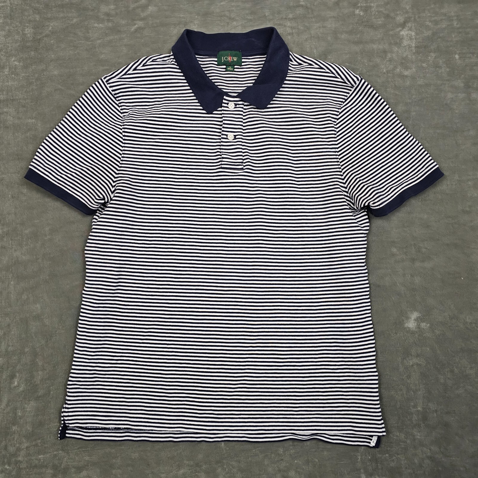 FILA Vintage J. Camicia Crew Uomo Blu Medio Bianco Righe Remi Pescatore Canottaggio