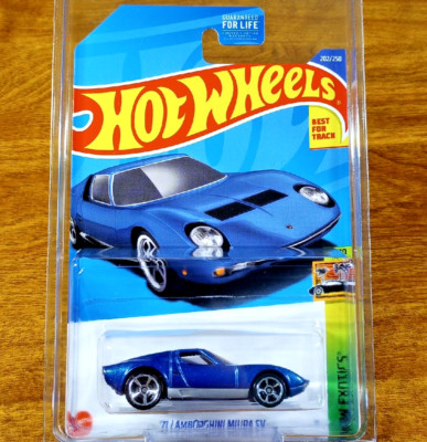 Hot Wheels HW Exotics '71 Lamborghini Miura SV Blue 5 Spoke 2022 Lambo