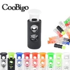Plastic Cord Lock Stopper 2 Hole Spring Drawstring Toggle Clip DIY Shoelace Part