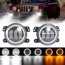 For Jeep Wrangler Jk Tj Lj Pair 4 Inch Round Led Fog Lights Halo Driving Lamps For Jeep Wrangler Jk Tj Lj Pair 4 Inch Round Led Fog Lights Halo Driving Lamps