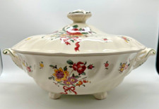 Royal Doulton Old Leeds Sprays D6203 Covered footed Vegetable Bowl with Lid