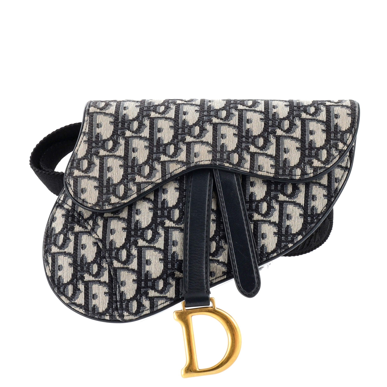Christian Dior Saddle Belt Bag Oblique Canvas Blue Gem