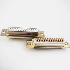 10pcs Gold Pin 25pin 2 Row D-Sub Female Socket Solder Chassis Connector RS232
