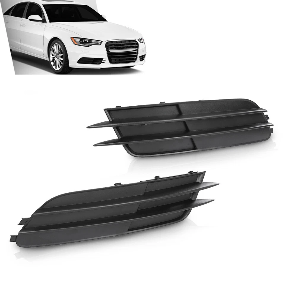 Fit For 12-15 Audi A6/A6 Quattro Front Bumper Insert Fog Light Cover Left+Right Foto 2 de 4