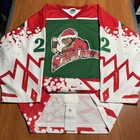 Game Worn David Bouskill Topeka Scarecrows CHL Hockey Jersey Used Christmas XXL