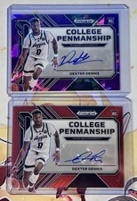 2023-24 Prizm Draft Dexter Dennis College Penmanship PURPLE ICE /99 + Red /199