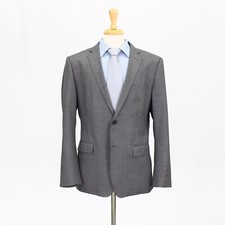 Banana Republic 44R Gray Sport Coat Blazer Jacket Solid 2-Button Wool