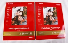 Canon Photo Paper Plus High Gloss, 40 Sheets Total, 8.5x11, Lot of 2 Packs x 20