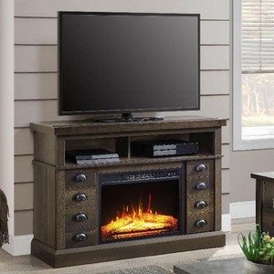 Tv Stand Media Fireplace Heater Entertainment Storage Wood Console
