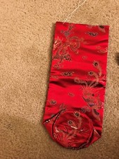 New Asian Wine Bottle Hugger / Cover ~ Red with Dragon Print